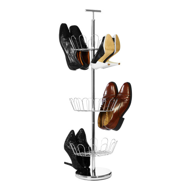 Premier Housewares Tavia Revolving Silver Shoe Stand