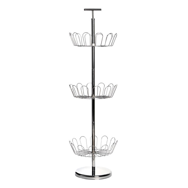premier housewares Tavia Revolving Silver Shoe Stand