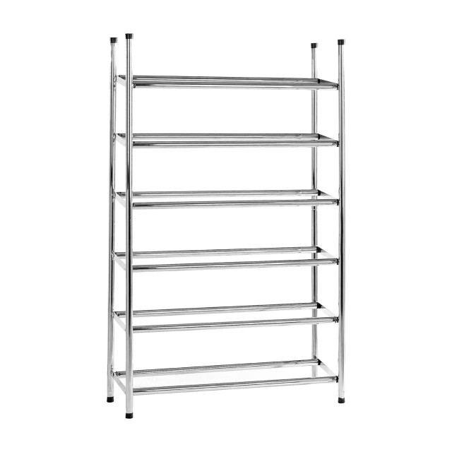 Premier Housewares Tavia Six Tiers Chrome Shoe Rack