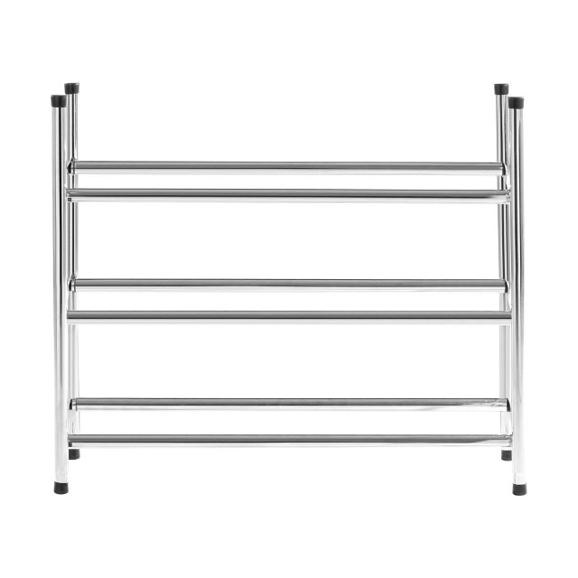 Premier Housewares Tavia Three Tier Chrome Shoe Rack