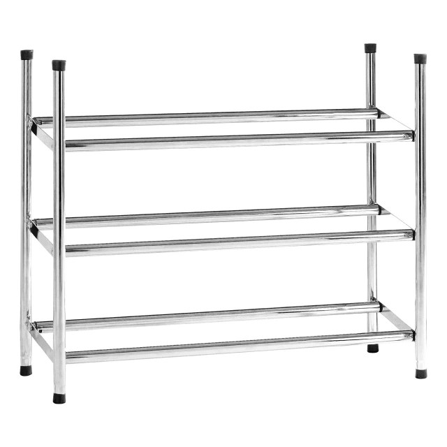 Premier Housewares Tavia Three Tier Chrome Shoe Rack