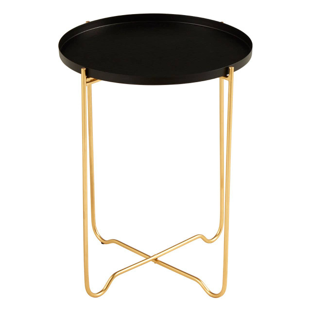 Premier Housewares Templar Black Finish Round Top Side Table