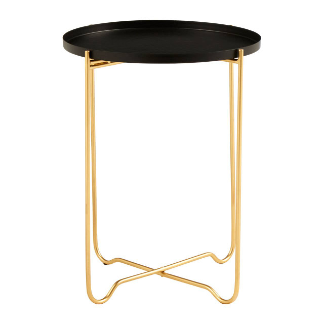 premier housewares Templar Black Finish Round Top Side Table