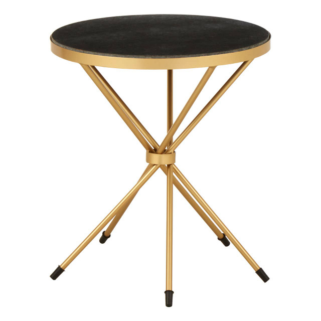Premier Housewares Templar Black Marble Top Side Table