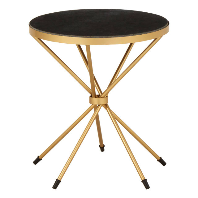premier housewares Templar Black Marble Top Side Table