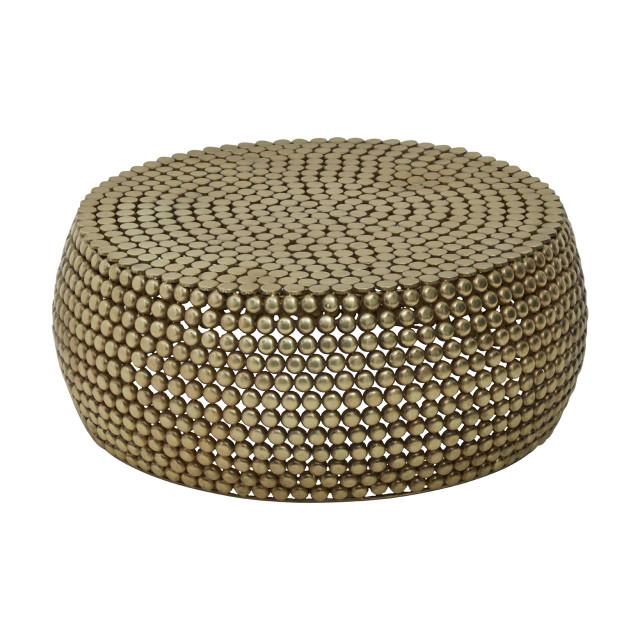 Premier Housewares Templar Gold Finish Beaded Coffee Table
