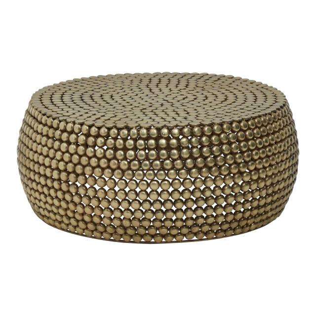 Premier Housewares Templar Gold Finish Beaded Coffee Table