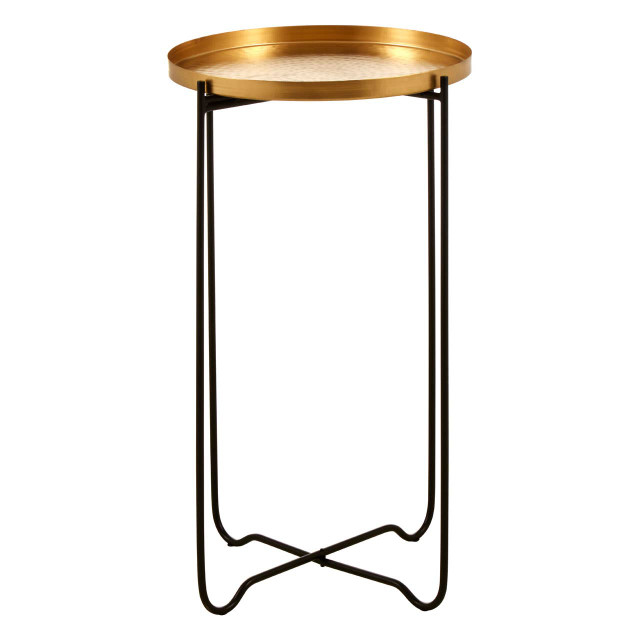 Premier Housewares Templar Gold Finish Round Top Side Table