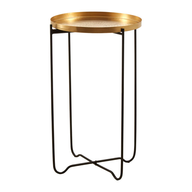 Premier Housewares Templar Gold Finish Round Top Side Table