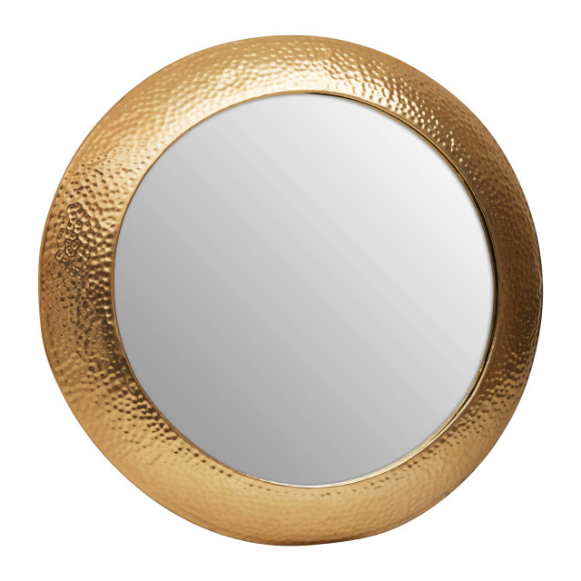 Premier Housewares Templar Gold Finish Round Wall Mirror