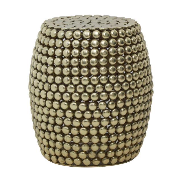 Premier Housewares Templar Gold Finish Stool And Side Table