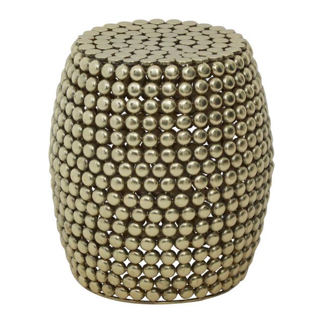 Premier Housewares Templar Gold Finish Stool And Side Table