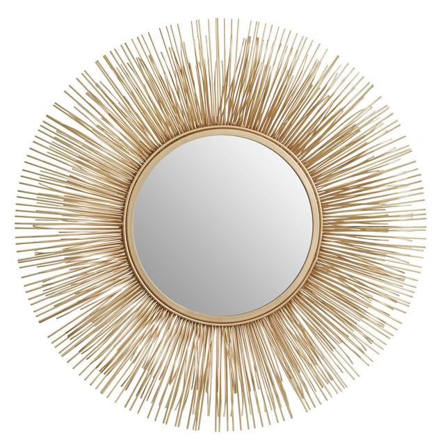 Premier Housewares Templar Gold Finish Sunburst Wall Mirror