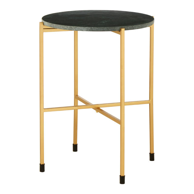 Premier Housewares Templar Large Green Marble Top Side Table