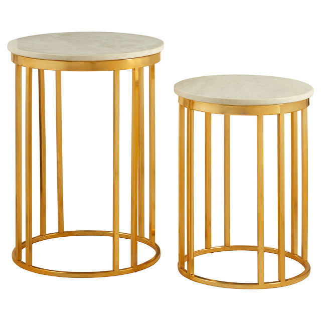 Premier Housewares Templar Set Of 2 Linear Design Side Tables