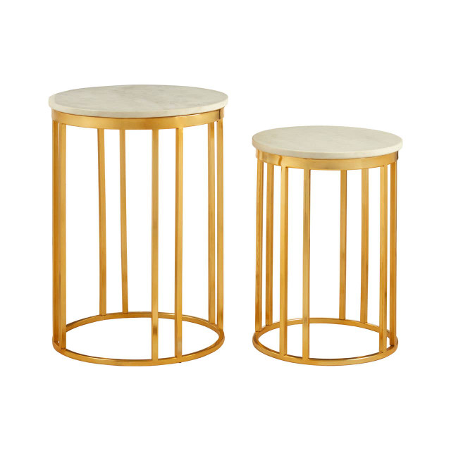 Premier Housewares Templar Set Of 2 Linear Design Side Tables