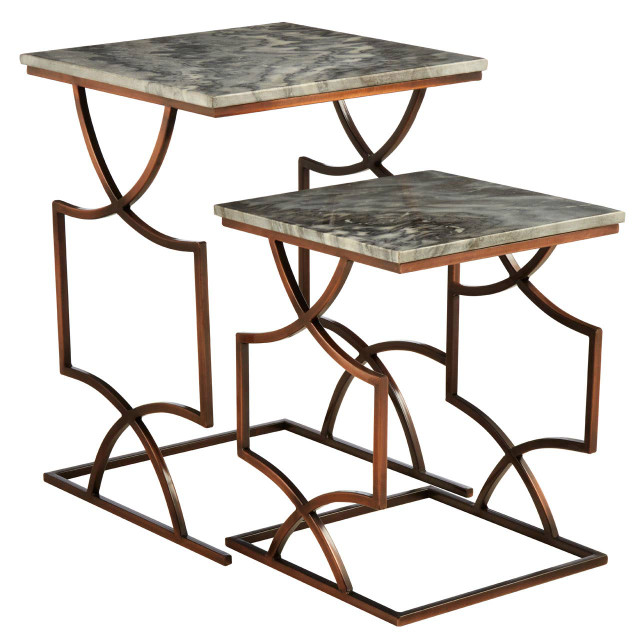 premier housewares Templar Set Of 2 Square Side Tables