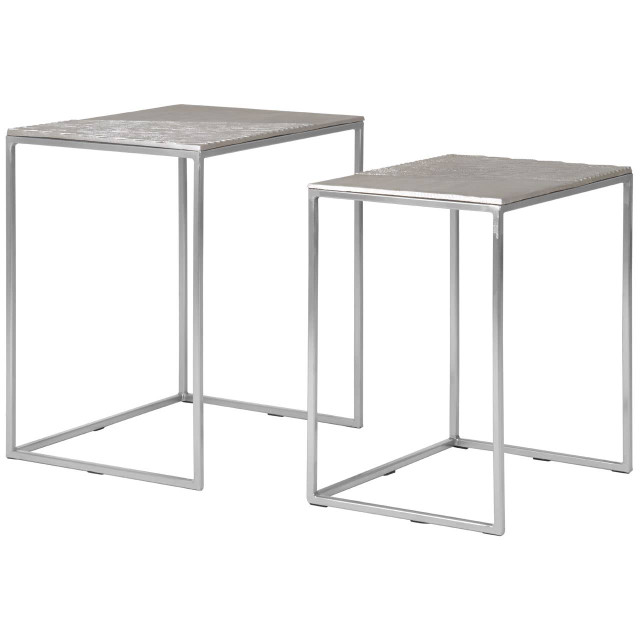 Premier Housewares Templar Set Of Two Rectangular Side Tables