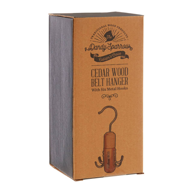 Premier Housewares The Dandy Sparrow Cedar Wood 6 Hook Tie And Belt Hanger