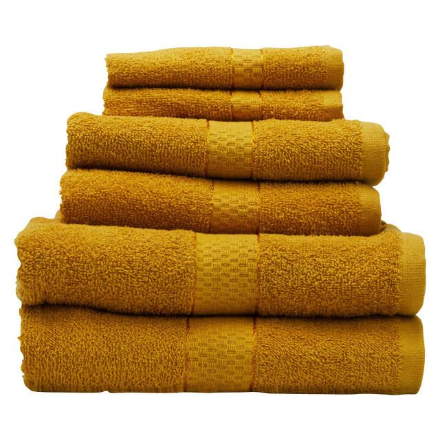 Premier Housewares Thread And Loom 6 Piece Mustard Towel Set