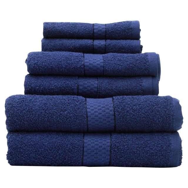 Premier Housewares Thread And Loom 6 Piece Navy Blue Towel Set