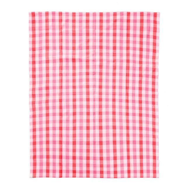Premier Housewares Thread And Loom Pink And Poppy Red Check Tablecloth