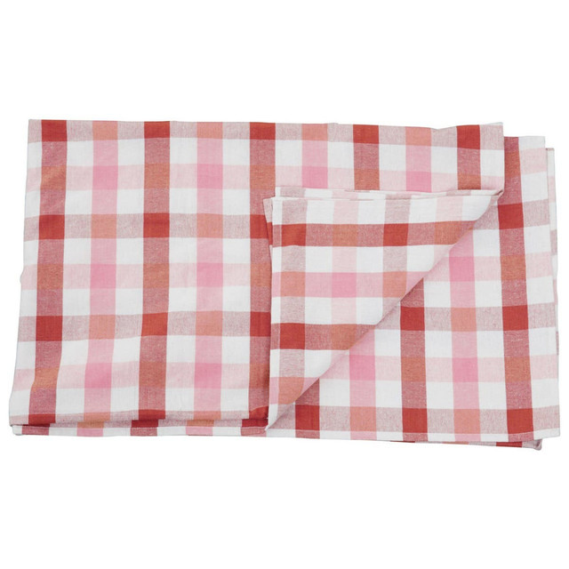 Premier Housewares Thread And Loom Pink And Poppy Red Check Tablecloth