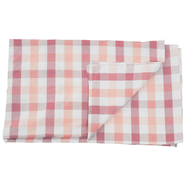 Premier Housewares Thread And Loom Toasted Almond And Coral Check Tablecloth