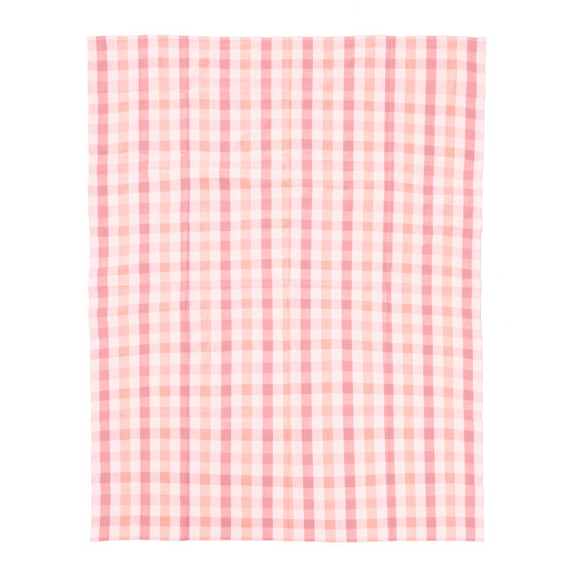 premier housewares Thread and Loom Toasted Almond And Coral Check Tablecloth