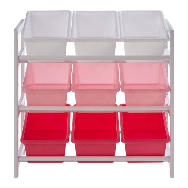 Premier Housewares Three Tier White And Pink Kids Storage Unit