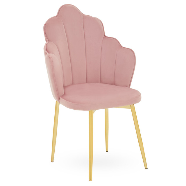 premier housewares Tian Pink Velvet Dining Chair with Gold Metal Legs