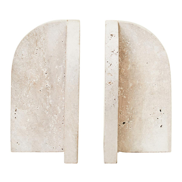 Premier Housewares Tibor Travertine Set Of 2 Arched Bookends