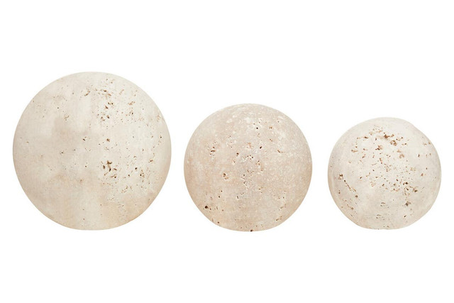 premier housewares Tibor Travertine Set of 3 Deco Balls