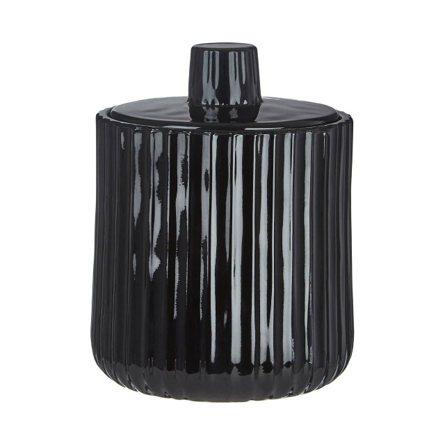 premier housewares Ticino Brittany Black Glass Storage Jar