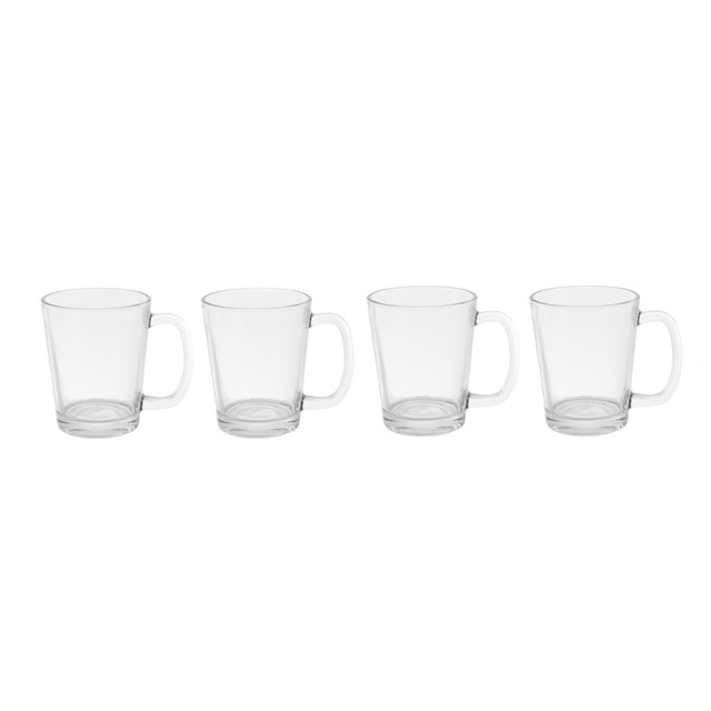 premier housewares Torta Set Of Four Glass Clear Glass Mugs