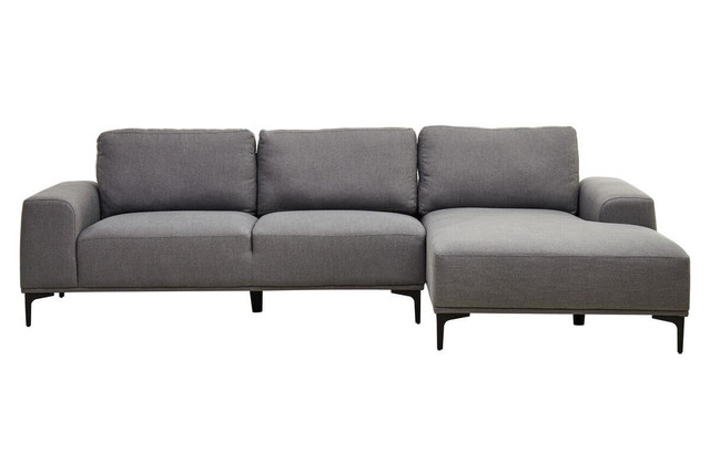 premier housewares Toulon 3 Seat Grey Fabric Right Chaise Sofa