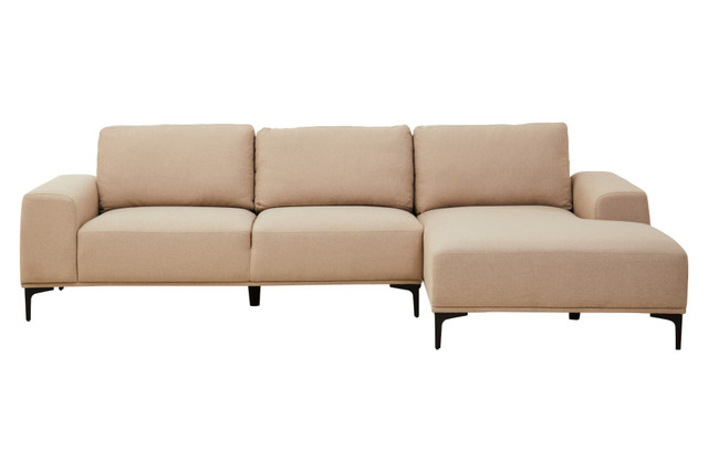 Premier Housewares Toulon 3 Seat Natural Fabric Right Chaise Sofa