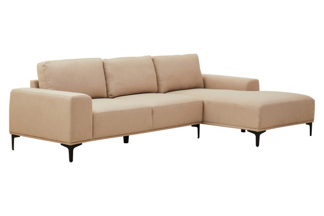 Premier Housewares Toulon 3 Seat Natural Fabric Right Chaise Sofa
