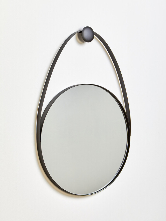 premier housewares Trento Black Frame Hanging Loop Wall Mirror