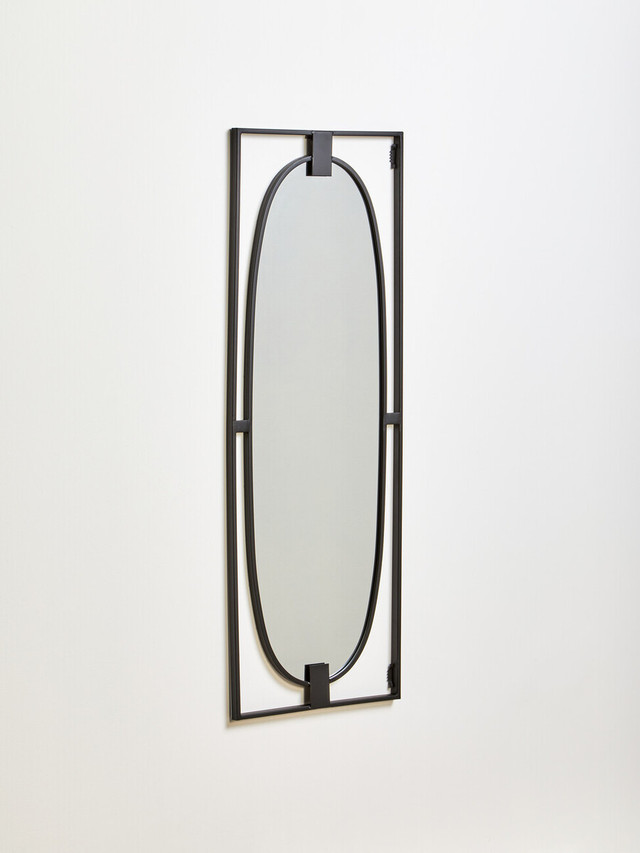 premier housewares Trento Black Rectangular Wall Mirror