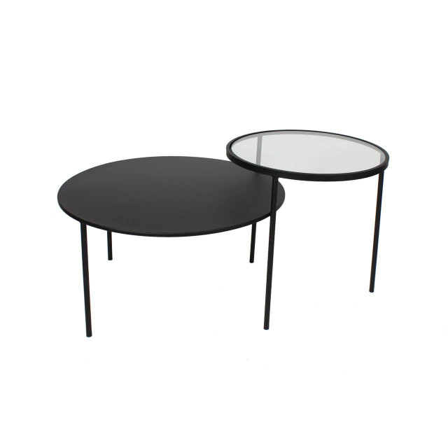 Premier Housewares Trento Coffee Table With Glass And Metal Tops