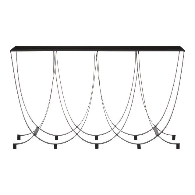 premier housewares Trento Console Table With Black Glass Top