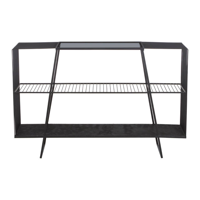 Premier Housewares Trento Console Table With Grey Glass Top