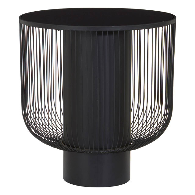 premier housewares Trento End Table With Black Glass Top