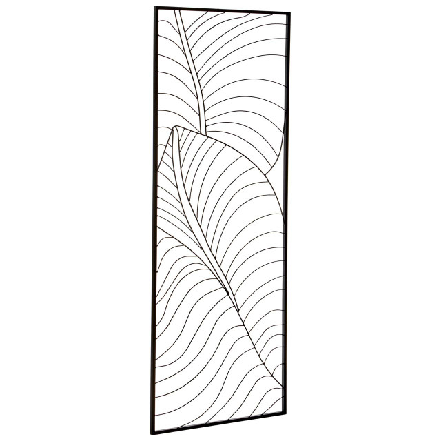 Premier Housewares Trento Large Black Leaf Design Wall Art