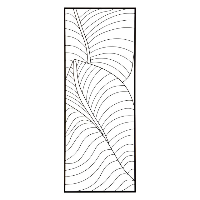 premier housewares Trento Large Black Leaf Design Wall Art