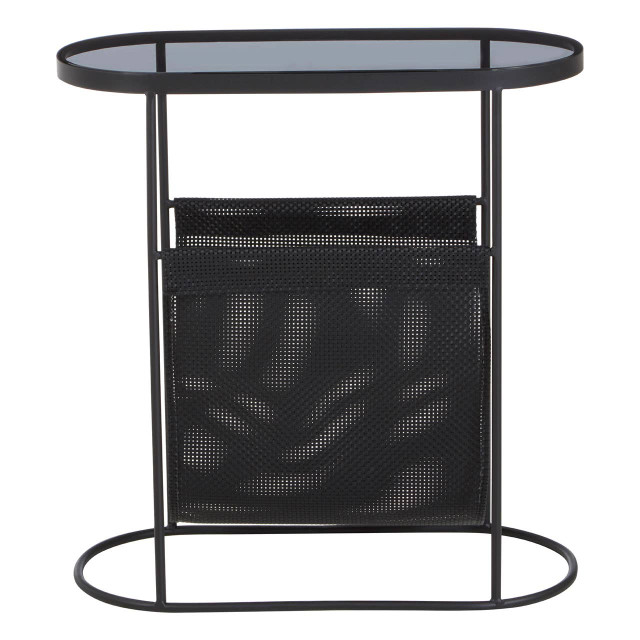 premier housewares Trento Side Table With Grey Glass Top