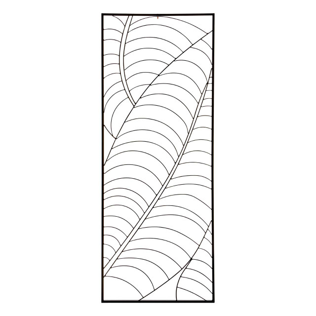premier housewares Trento Small Black Metal Frame Leaf Design Wall Art