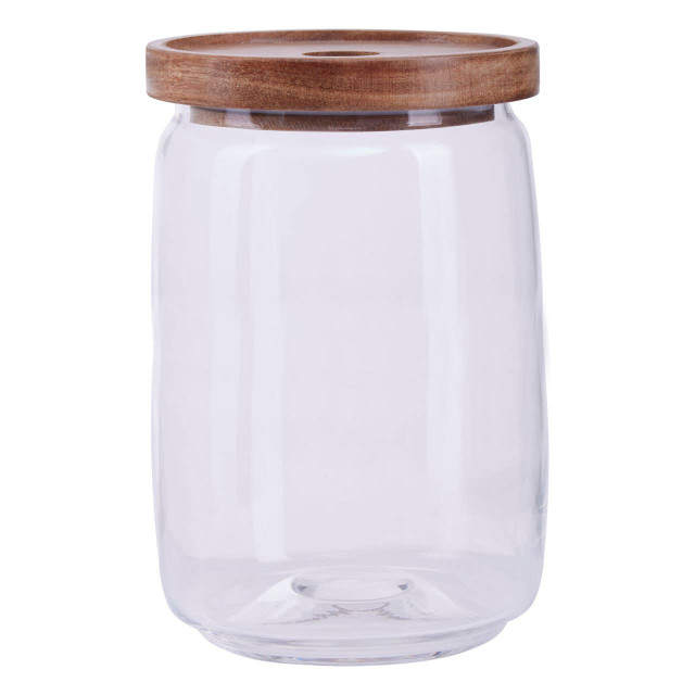 premier housewares Tromso Glass Storage Jar with Acacia Lid 1260 ml
