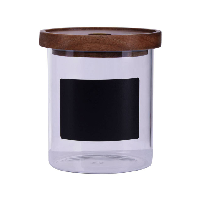 premier housewares Tromso Glass Storage Jar with Acacia Lid and Chalkboard 750 ml